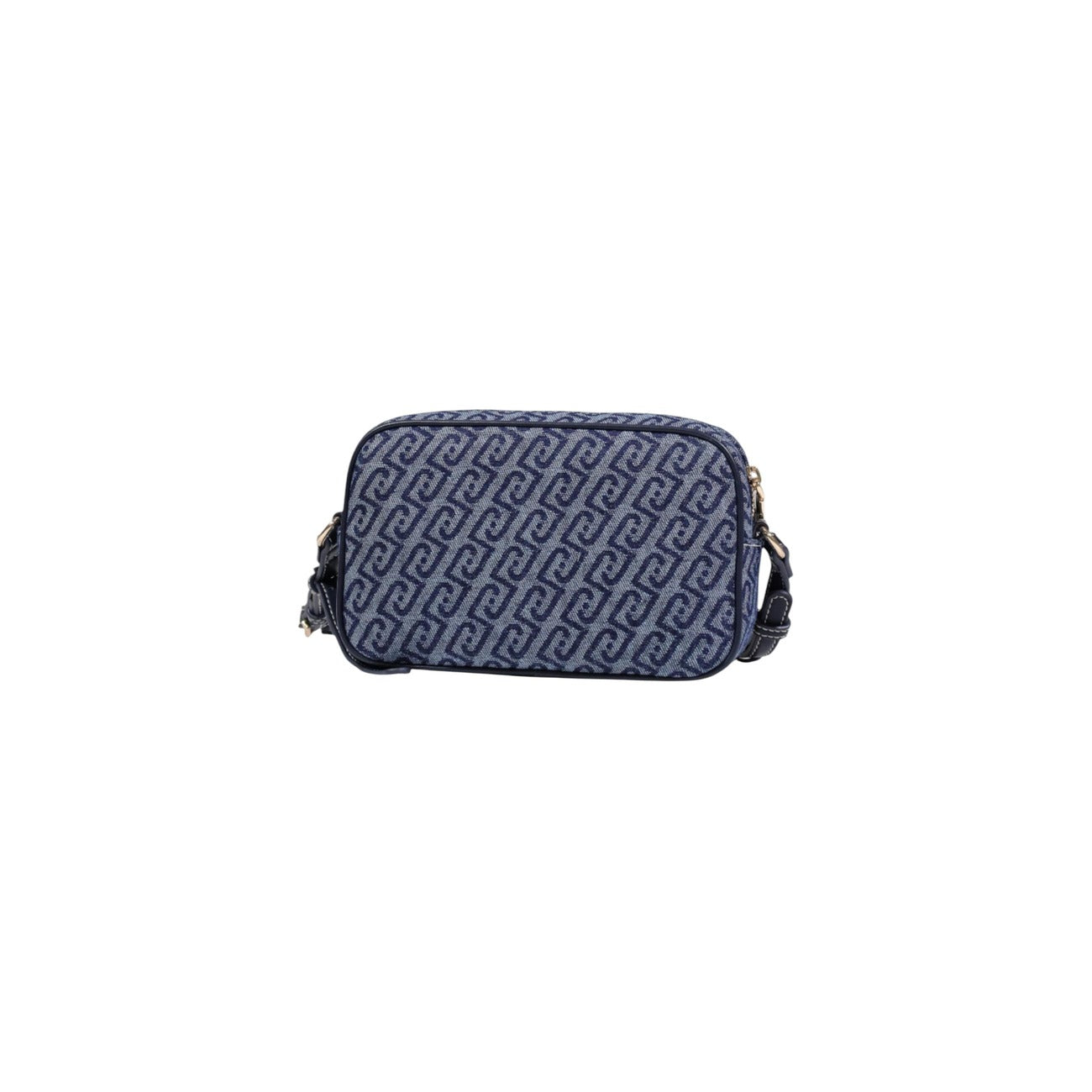 Borsa Liu Jo Camera Case Blu; 80% Cotone, 20% Poliestere. Pattern monogramma, logo metallico frontale, chiusura a cerniera. Tracolla regolabile, stile casual-elegante 4 stagioni. Vista posteriore 