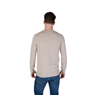 Calvin Klein Jeans Maglia Uomo Beige Maniche Lunghe Scollo Tondo - Maglia Cotone Organico