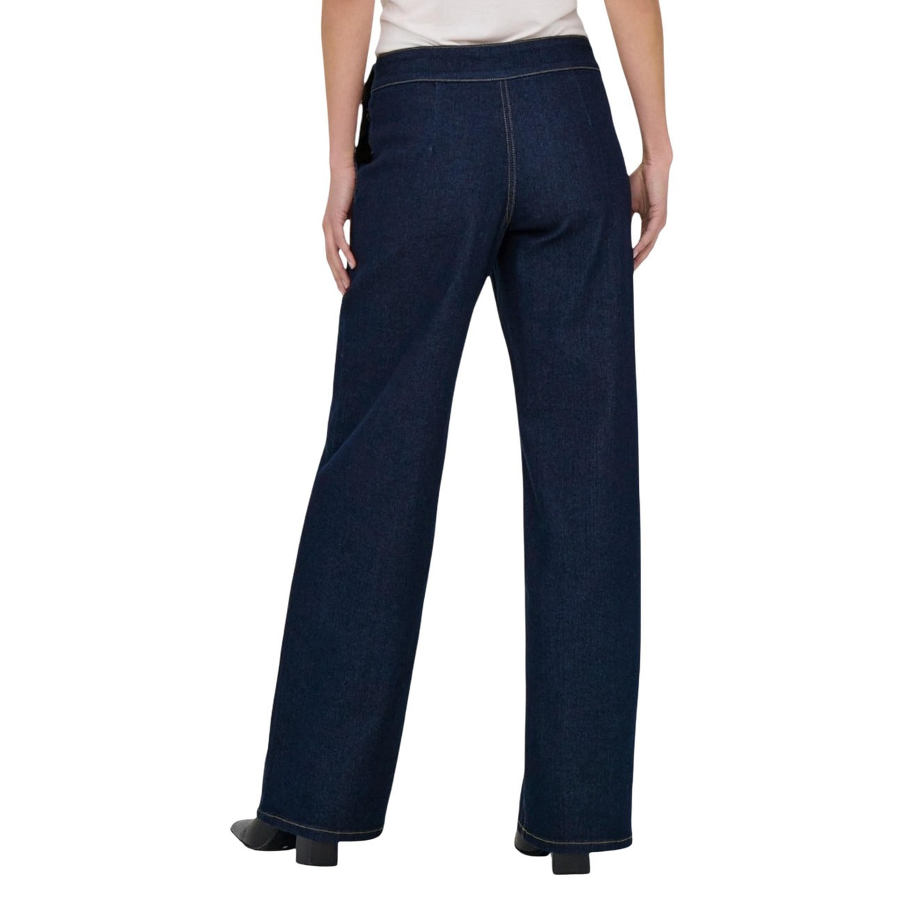 Jacqueline De Yong Jeans Donna Blu con Bottoni - Jeans Cotone Elastan Poliestere