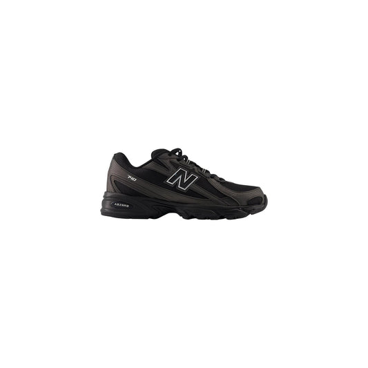Sneakers New Balance uomo nere modello U740BS2 con tacco da 4 cm e suola robusta ammortizzante. Scarpe da ginnastica tinta unita nere stile running vintage e streetwear, collezione 4 stagioni. Laterale 