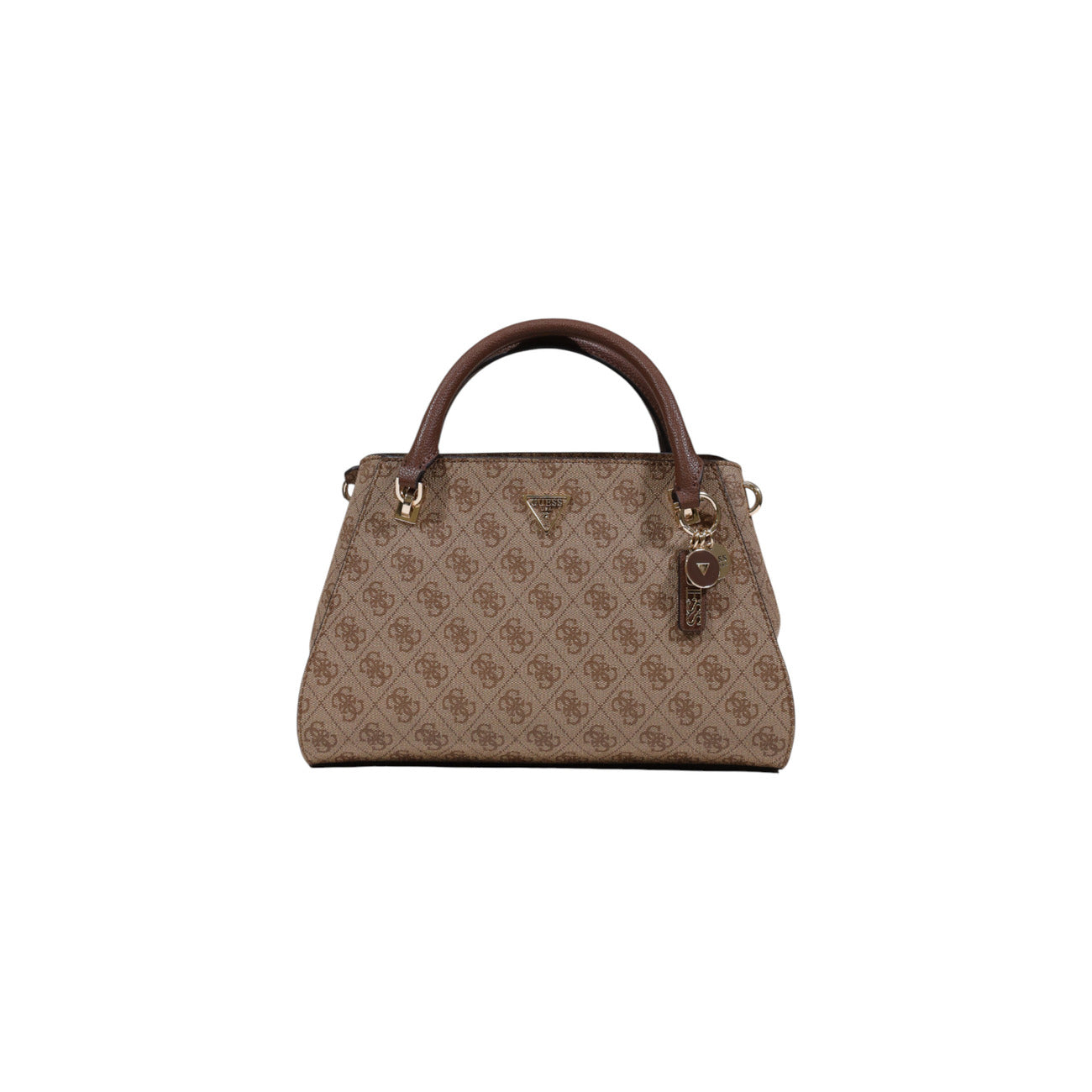 Borsa Guess donna marrone con stampa e cerniera 100% poliuretano 31x20x13 cm - vista frontale