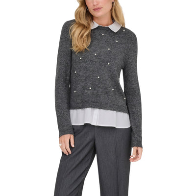 Only Maglioncino Donna Blu Maniche Lunghe - Maglia Acrilico Poliestere Scollo Tondo