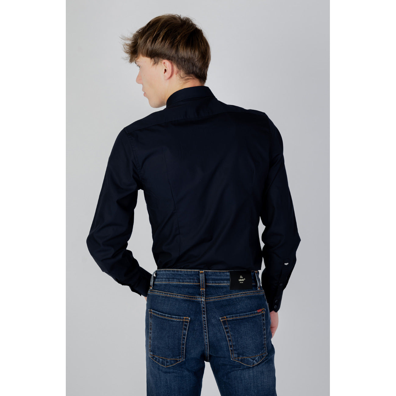 Antony Morato Camicia Uomo Blu Manica Lunga Bottoni Scollo Tondo Colletto Classico 100% Cotone Autunno/Inverno MMSL00628-FA400078