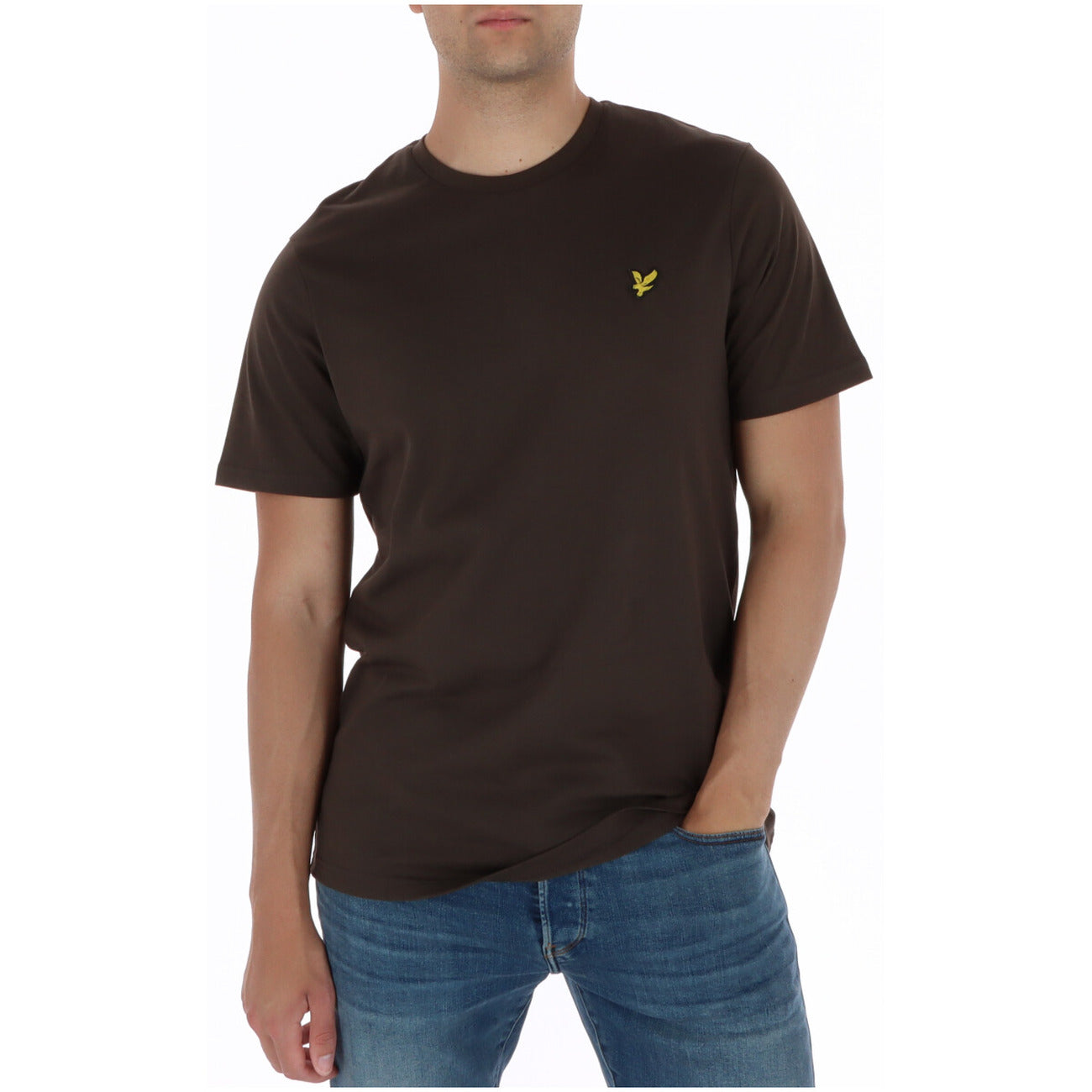 Lyle & Scott T-Shirt Uomo Marrone Manica Corta Scollo Tondo 100% Cotone Autunno/Inverno TS400VOG