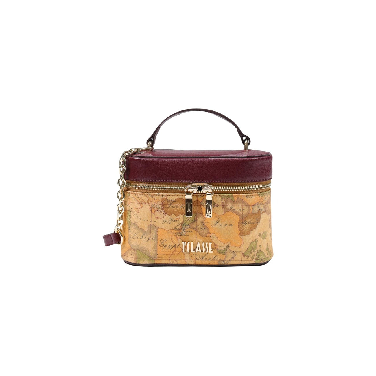 Alviero Martini Prima Classe Treasure Bag tracollina vanity Geo Classic e Burgundy Donna