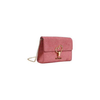 Love Moschino Borsa Donna Rosa a Tracolla con Bottone Tasca Interna - Borsa Poliuretano 22x14x5cm