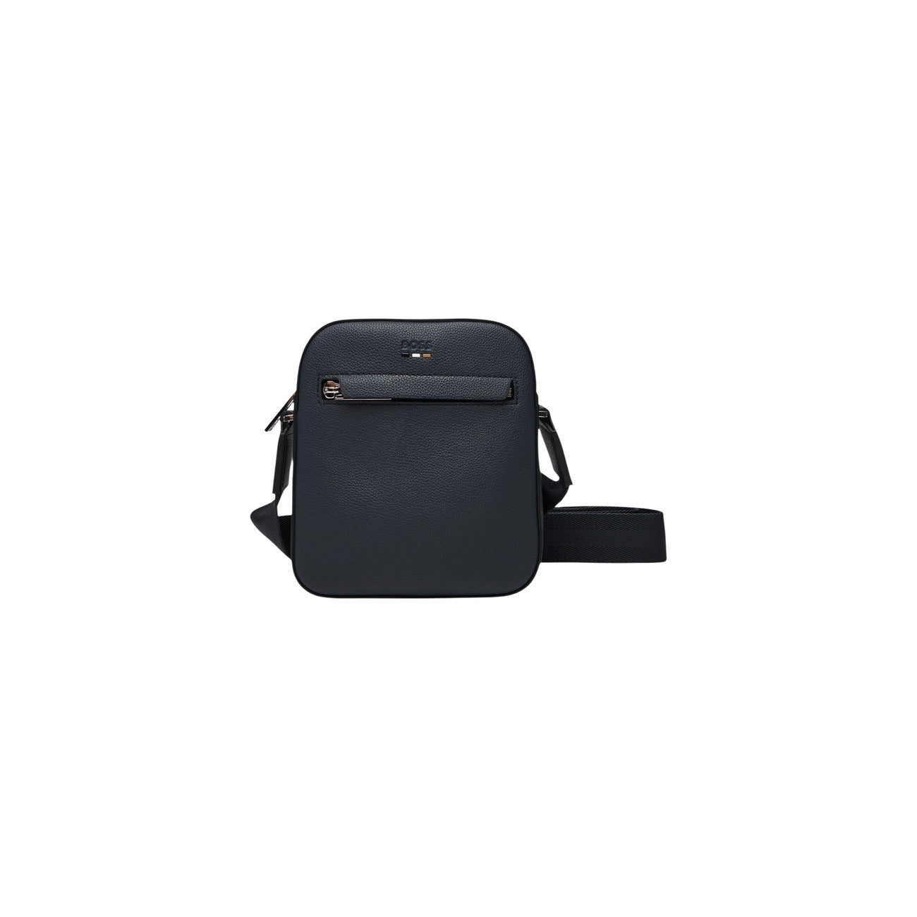 Borsa a tracolla uomo Boss blu Ray_NS zip 50536475. Tracolla reporter da uomo blu in poliuretano riciclato con logo Boss, tasca frontale e chiusura con zip, borsello da uomo casual e lavoro 4 stagioni.