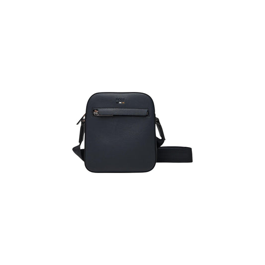 Borsa a tracolla uomo Boss blu Ray_NS zip 50536475. Tracolla reporter da uomo blu in poliuretano riciclato con logo Boss, tasca frontale e chiusura con zip, borsello da uomo casual e lavoro 4 stagioni.