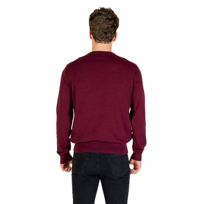 Boss Maglia Uomo Bordeaux Scollo Tondo Manica Lunga Cashmere Cotone Autunno Inverno 50527583