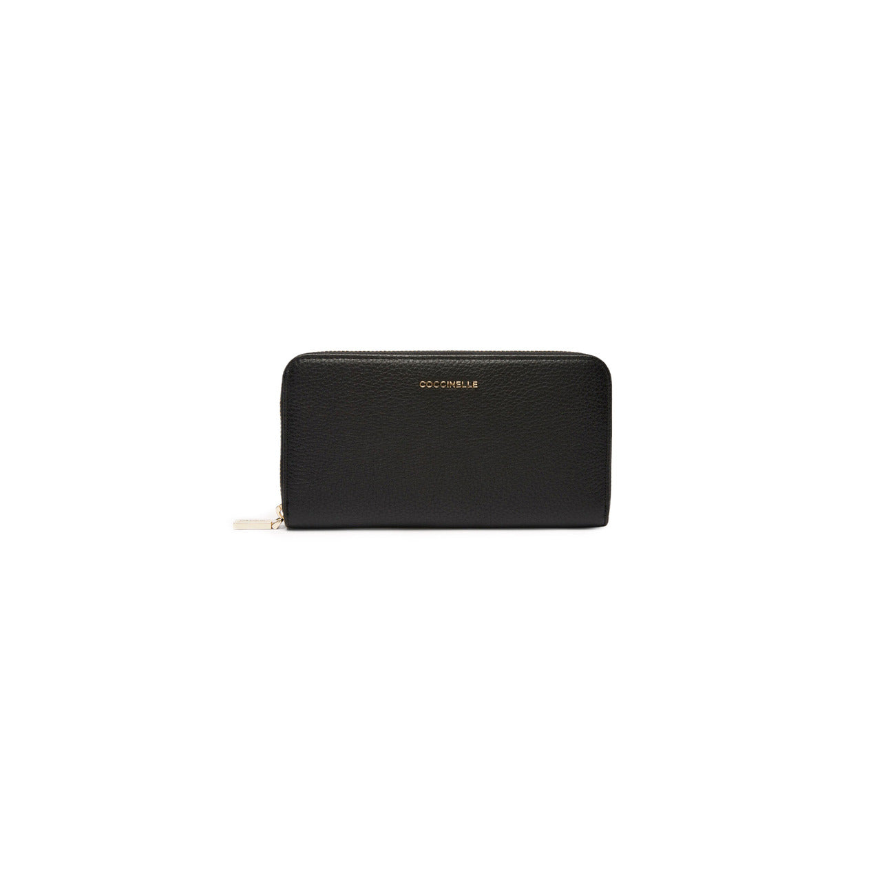 Portafoglio Coccinelle donna nero con cerniera 100% pelle 19x11x2 cm - vista frontale
