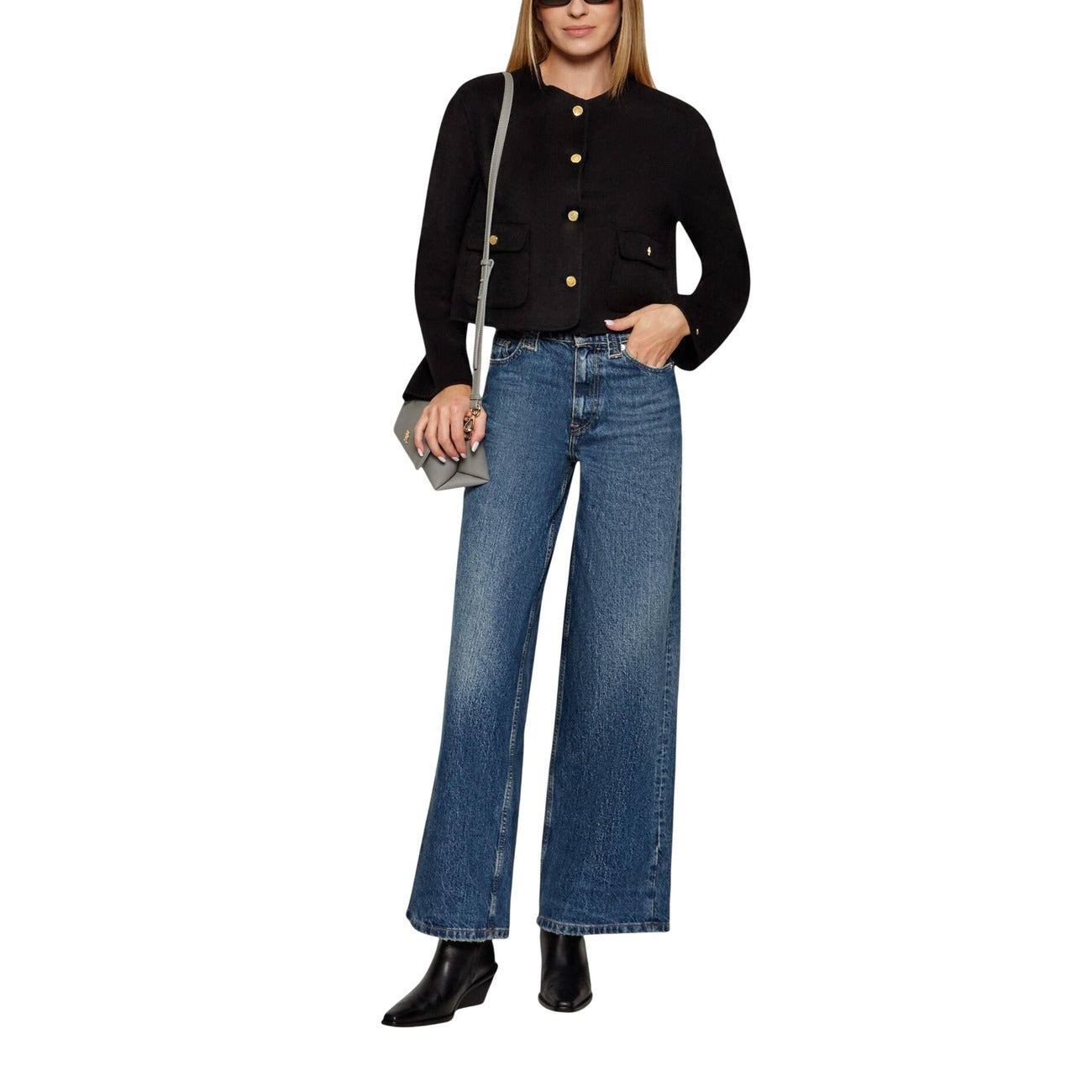 Tommy Hilfiger Jeans Donna Blu con Zip Bottone Tasche Anteriori Posteriori - Jeans Cotone Organico