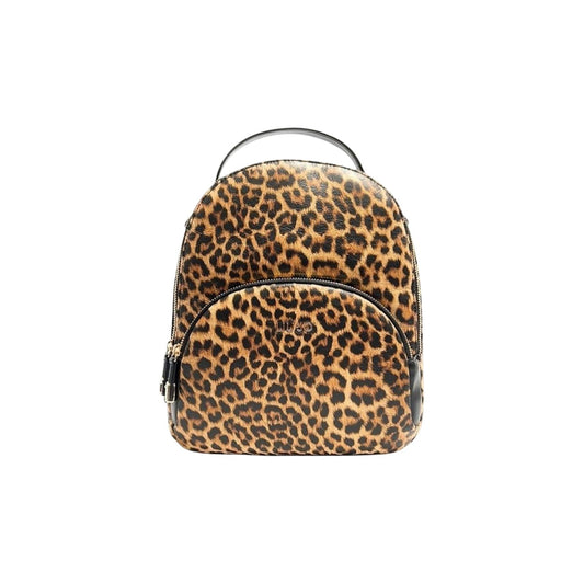 Zaino Liu Jo donna leopardato con zip e tasche 100% poliuretano - vista frontale
