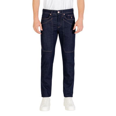 Jeckerson Jeans Uomo Blu con Zip e Bottone Tasche Anteriori e Posteriori - Jeans Cotone Elastan