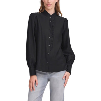 Ichi Camicia Donna Verde Maniche Lunghe - Camicia Viscosa Bottoni Colletto Coreana