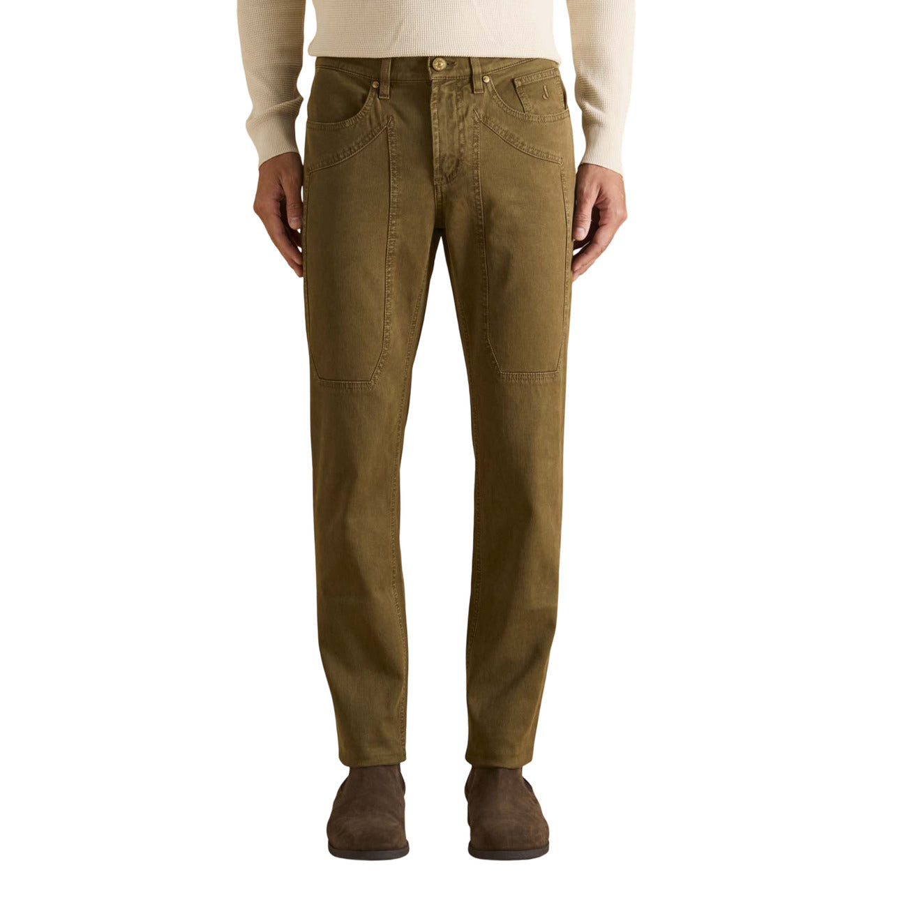 Jeckerson Jeans Uomo Bianchi con Zip e Bottone Tasche Anteriori e Posteriori - Jeans Cotone Elastan Lyocell