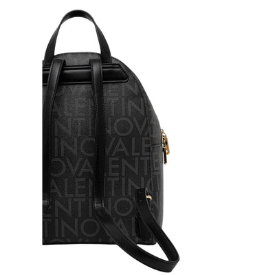 Valentino Bags Zaino Donna Nero con Stampa - Zaino Cerniera Tasche 25x32.5x14cm