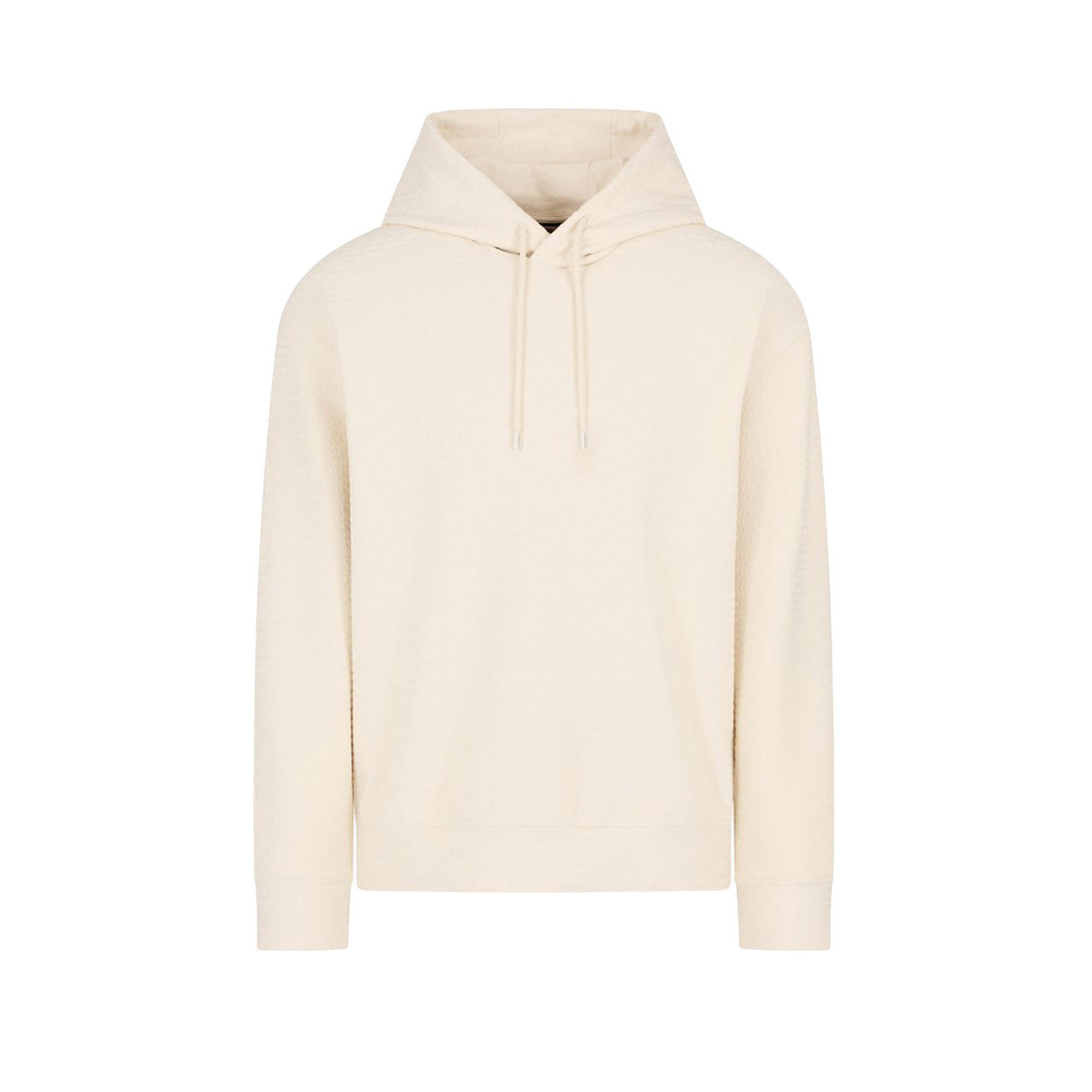 Emporio Armani Felpa Uomo Bianca con Cappuccio Maniche Lunghe - Felpa Cotone Lyocell Elastan