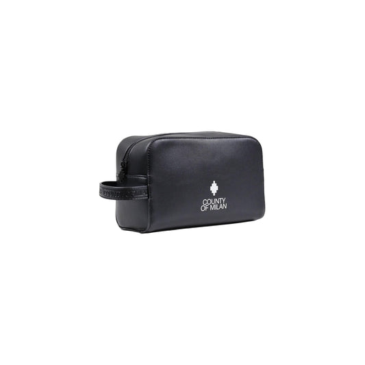 County Of Milan Borsa Uomo Nera con Cerniera - Borsa Poliuretano 22x14x9.5cm