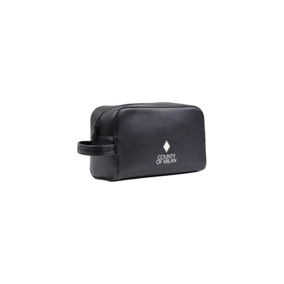 County Of Milan Borsa Uomo Nera con Cerniera - Borsa Poliuretano 22x14x9.5cm