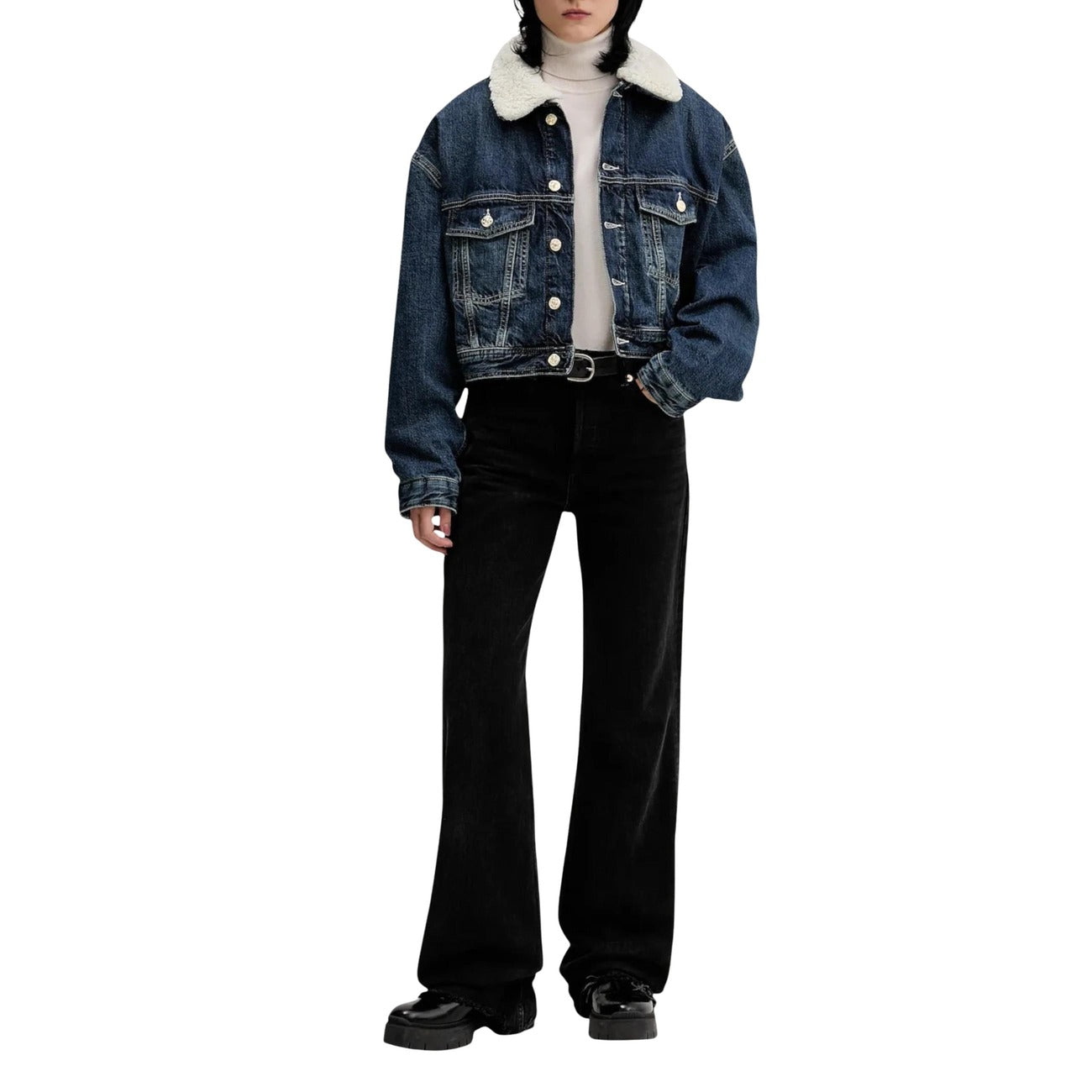 Tommy Hilfiger Jeans Giacca di Jeans Donna Blu Bottoni Maniche Lunghe Colletto Classico Tasche Cotone Organico 100% Primavera Estate DW0DW22485