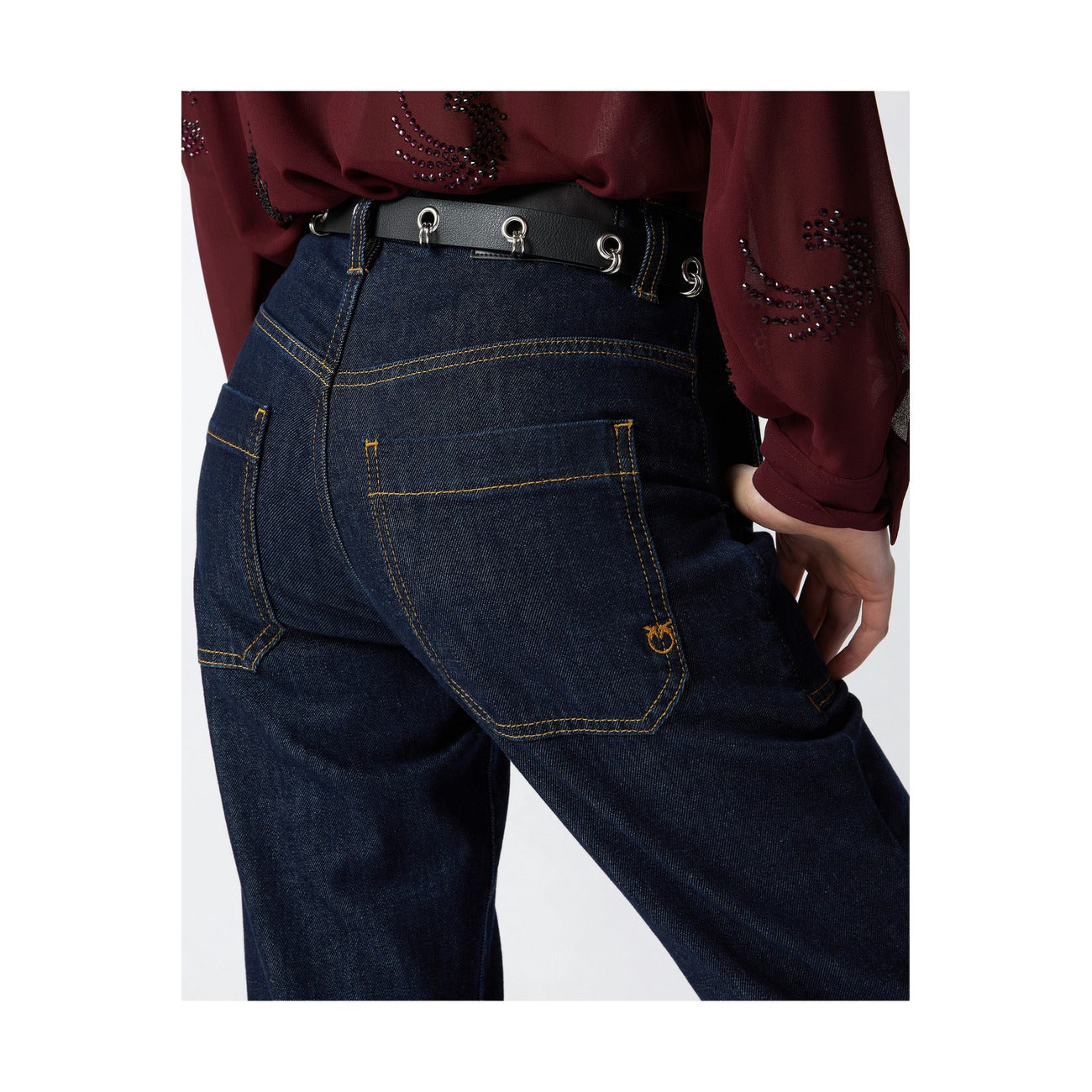 Pinko Jeans Donna Blu con Zip Bottone Tasche Anteriori Posteriori in Cotone 99% Elastan 1% Autunno/Inverno B_44741