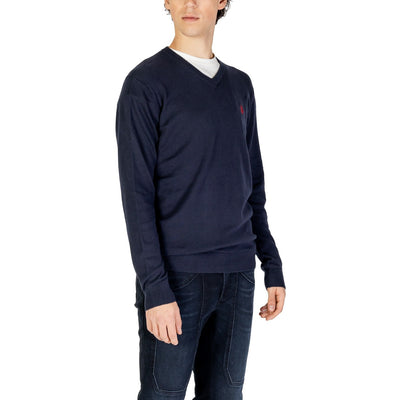 U.S. Polo Assn. Maglia Uomo Blu Scollo V Manica Lunga Cashmere Cotone Autunno Inverno US40 173007
