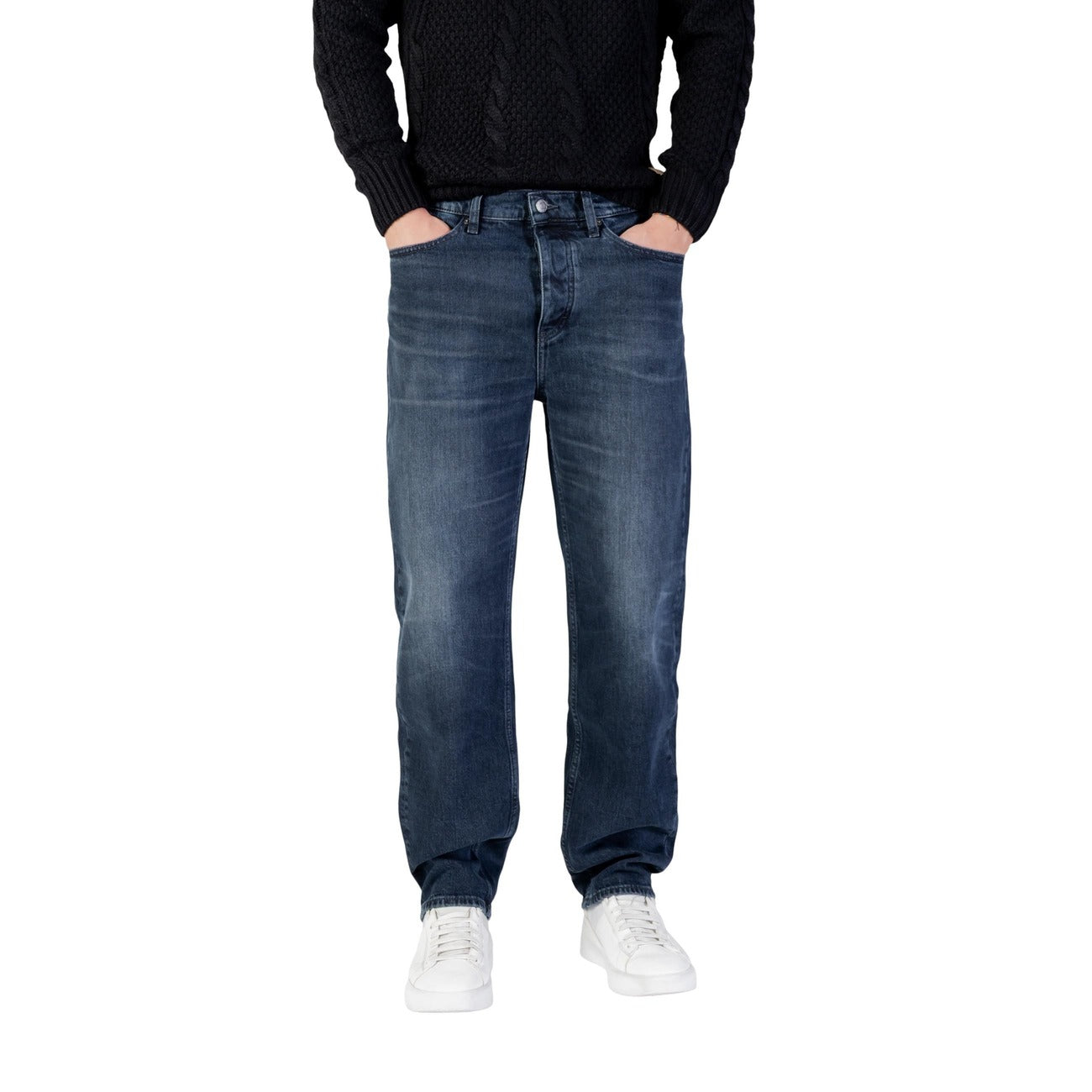 Tommy Hilfiger Jeans Uomo Blu con Zip e Bottone - Jeans Cotone Organico Tasche