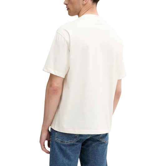 Calvin Klein Jeans T-Shirt Uomo Beige Stampa Manica Corta Scollo Tondo Cotone 100% Autunno Inverno LV04RC225G
