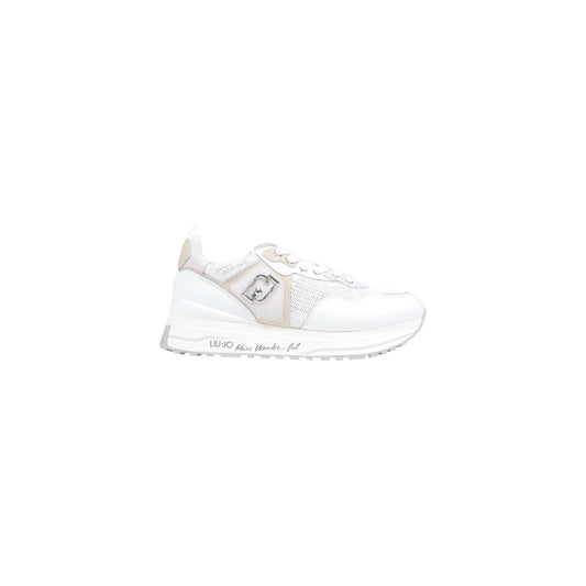 Sneakers Liu Jo MAXI WONDER 01 donna bianche con lacci 100% poliuretano - vista laterale
