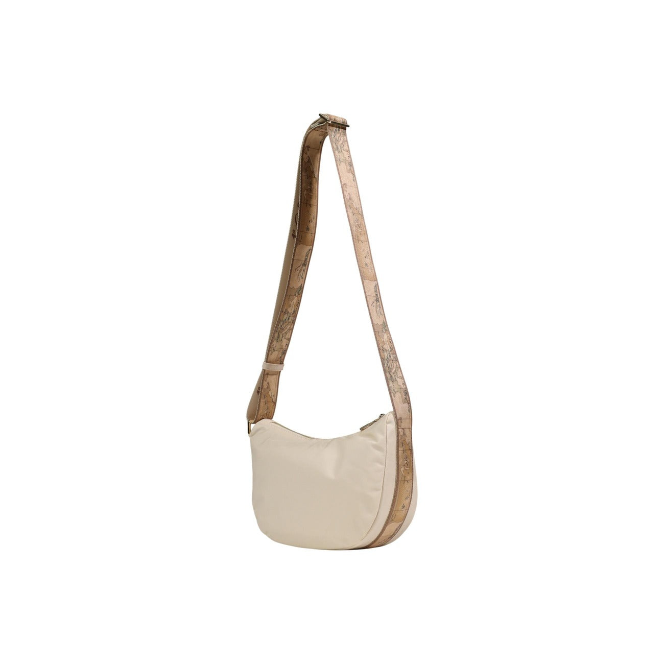 Borsa a spalla Alviero Martini Prima Classe; compatta, tracolla regolabile, logo frontale, chiusura zip. Eleganza funzionale in mix di materiali resistenti. Vista posteriore 