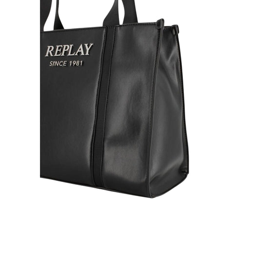 Borsa Replay FW3765; 100% poliestere, logo ricamato 3D, doppi manici. Grande capienza, cuciture a contrasto tattile, leggera e ultra-resistente. Perfetta per outfit urban-chic. Colore nero dettaglio logo 