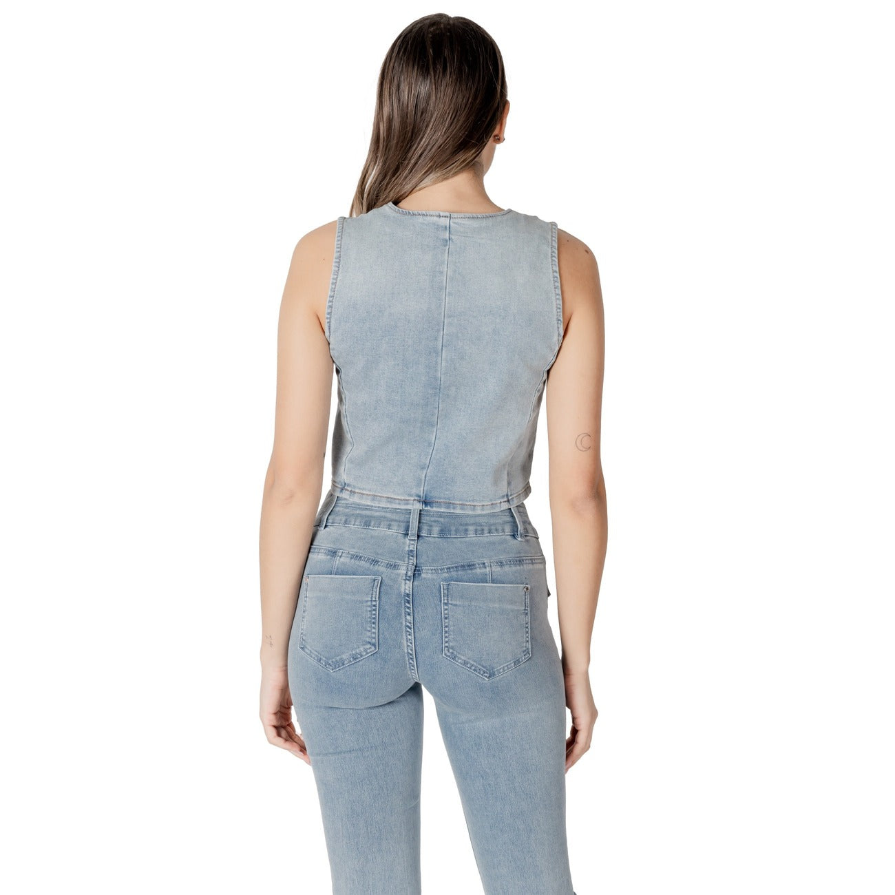 Morgan De Toi Gilet Donna Azzurro Bottoni Scollo V 65% Cotone 1% Elastan 31% Poliestere 3% Viscosa Autunno/Inverno 241-CFLA