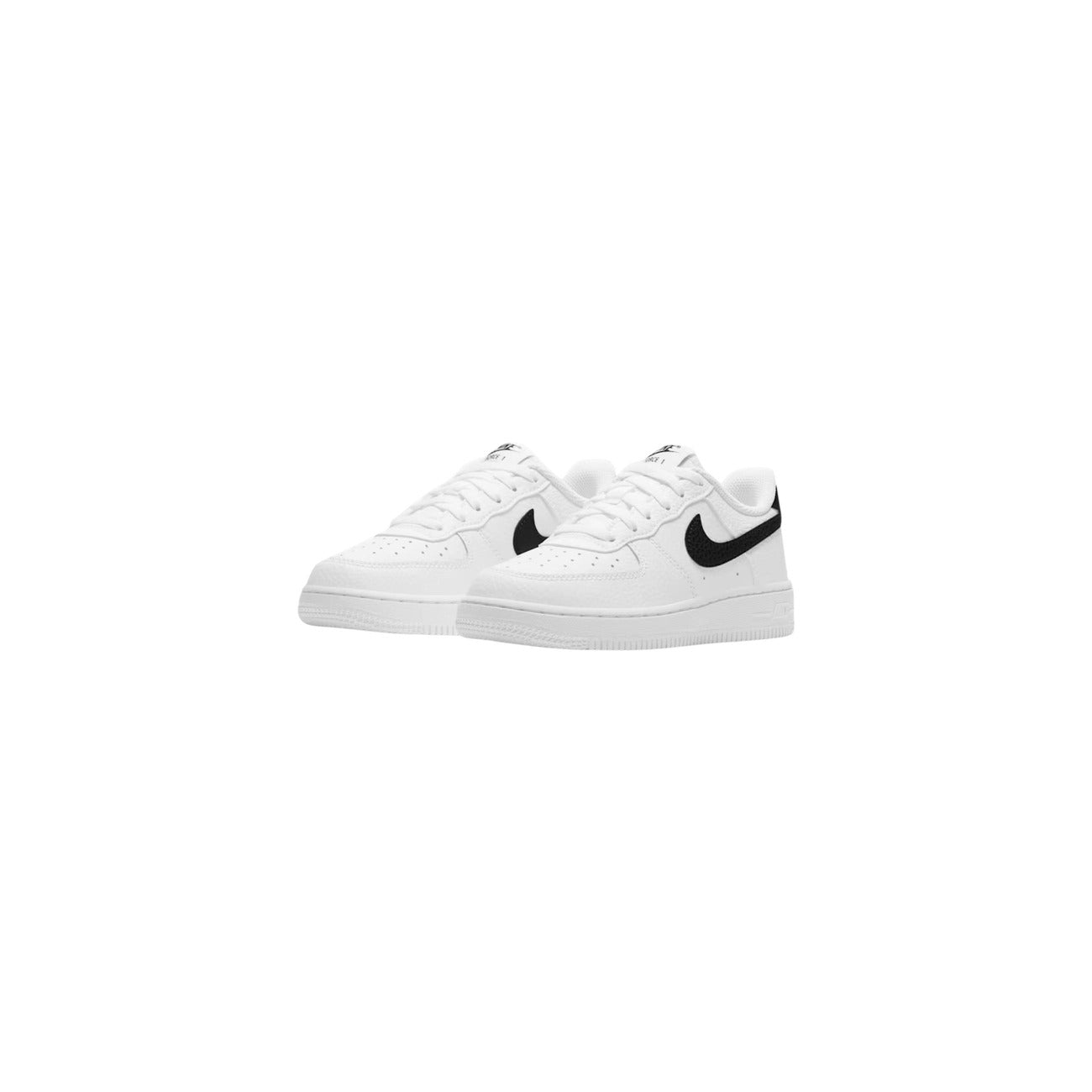 Sneakers Nike Air Force 1 bianche CT3839. Scarpe sportive bianche bicolore in pelle con logo Swoosh, punta traforata traspirante, suola in gomma platform 3 cm, scarpe casual urban 4 stagioni.