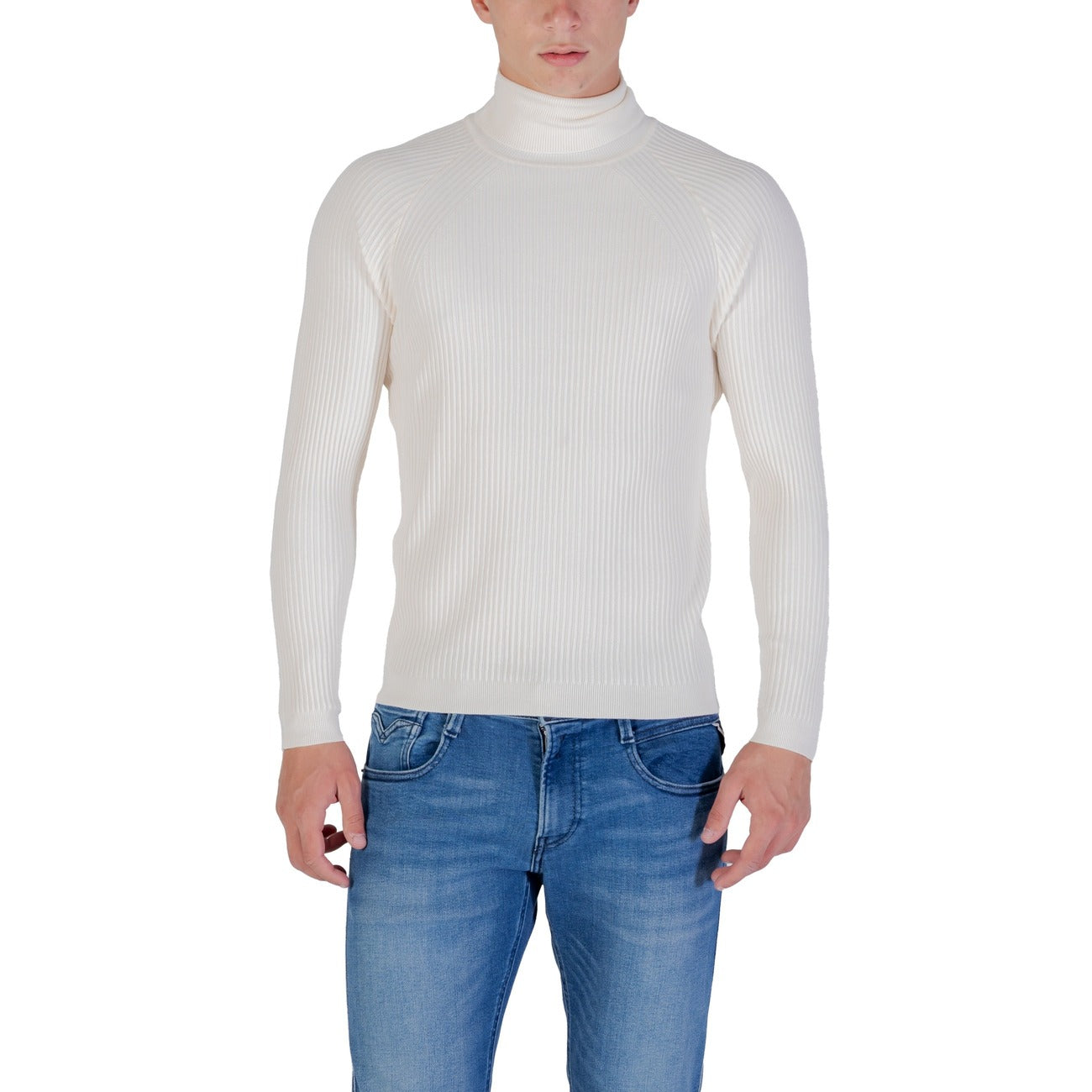 Antony Morato Maglia Uomo Blu Collo Alto Manica Lunga Viscosa Autunno Inverno MMSW01409-YA500002