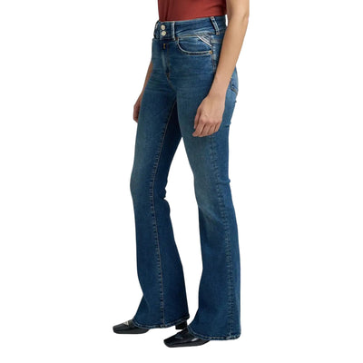 Replay Jeans Donna Blu con Zip e Bottone Tasche Anteriori e Posteriori - Jeans Cotone Modal Elastan