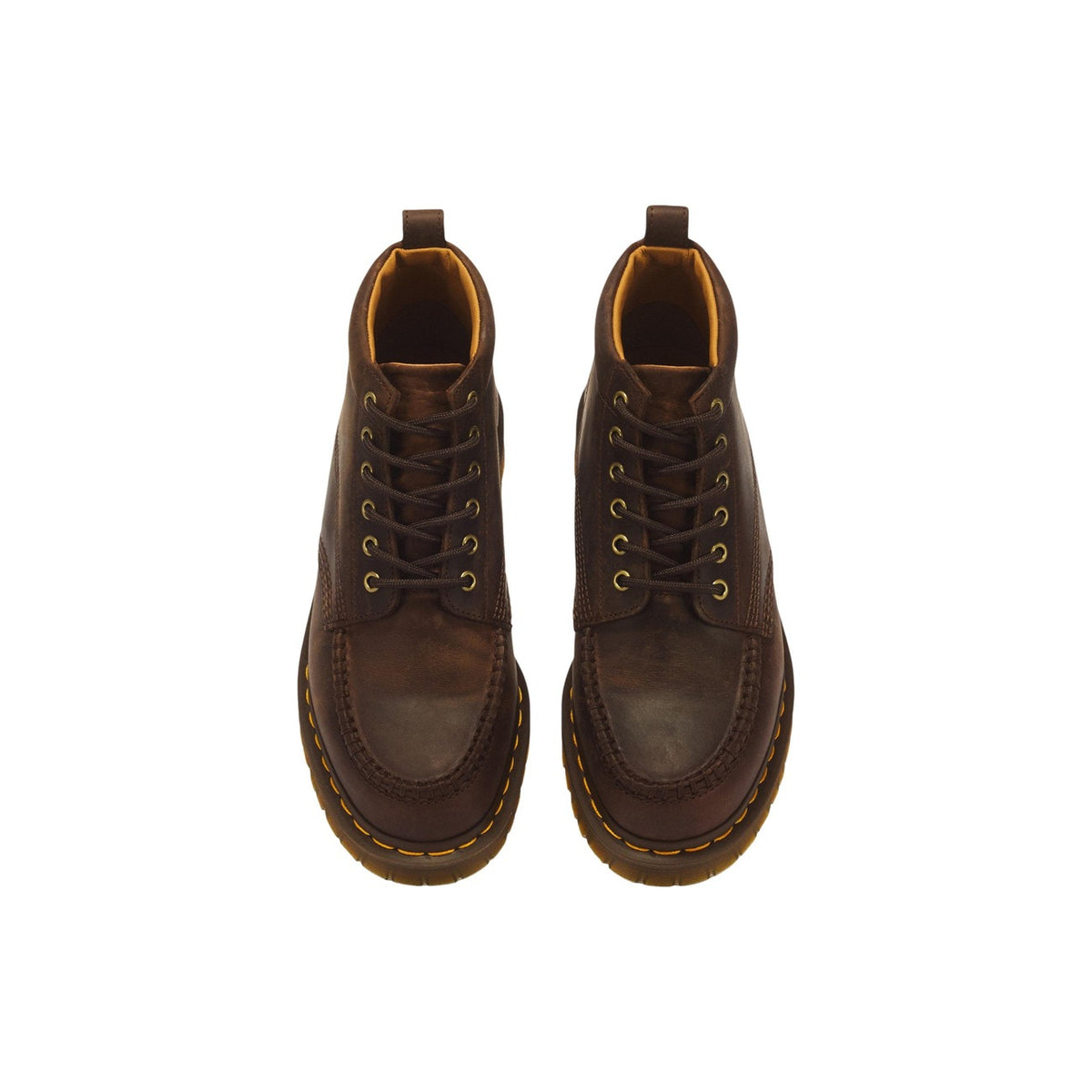 Stivali Chukka uomo Dr. Martens Lowell marroni – Stivaletti 6 occhielli in pelle Crazy Horse 43350201.