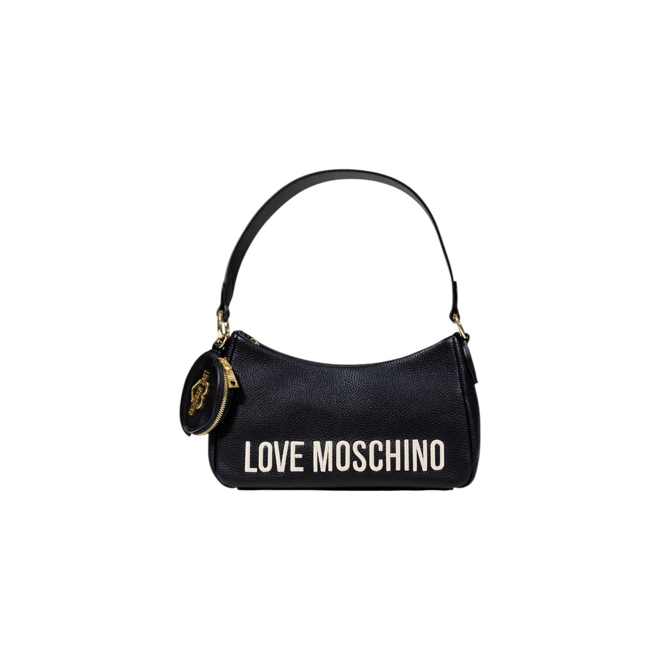 Love Moschino Women's Black Bag with Print - Handbag with Zipper Pocket 25x14x8cm