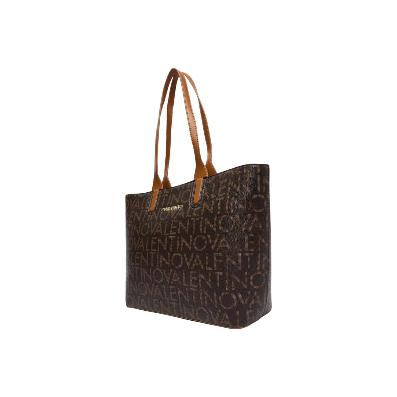 Valentino Bags Borsa Donna Marrone a Mano con Stampa - Borsa Poliuretano Tasca Interna 34x28x12.5cm