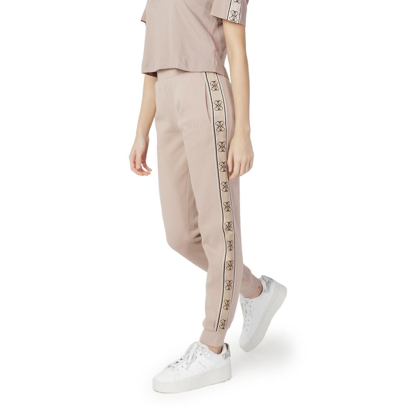 Pantaloni Sportivi Donna Guess Active Rosa Stampa Cotone - Stile Casual