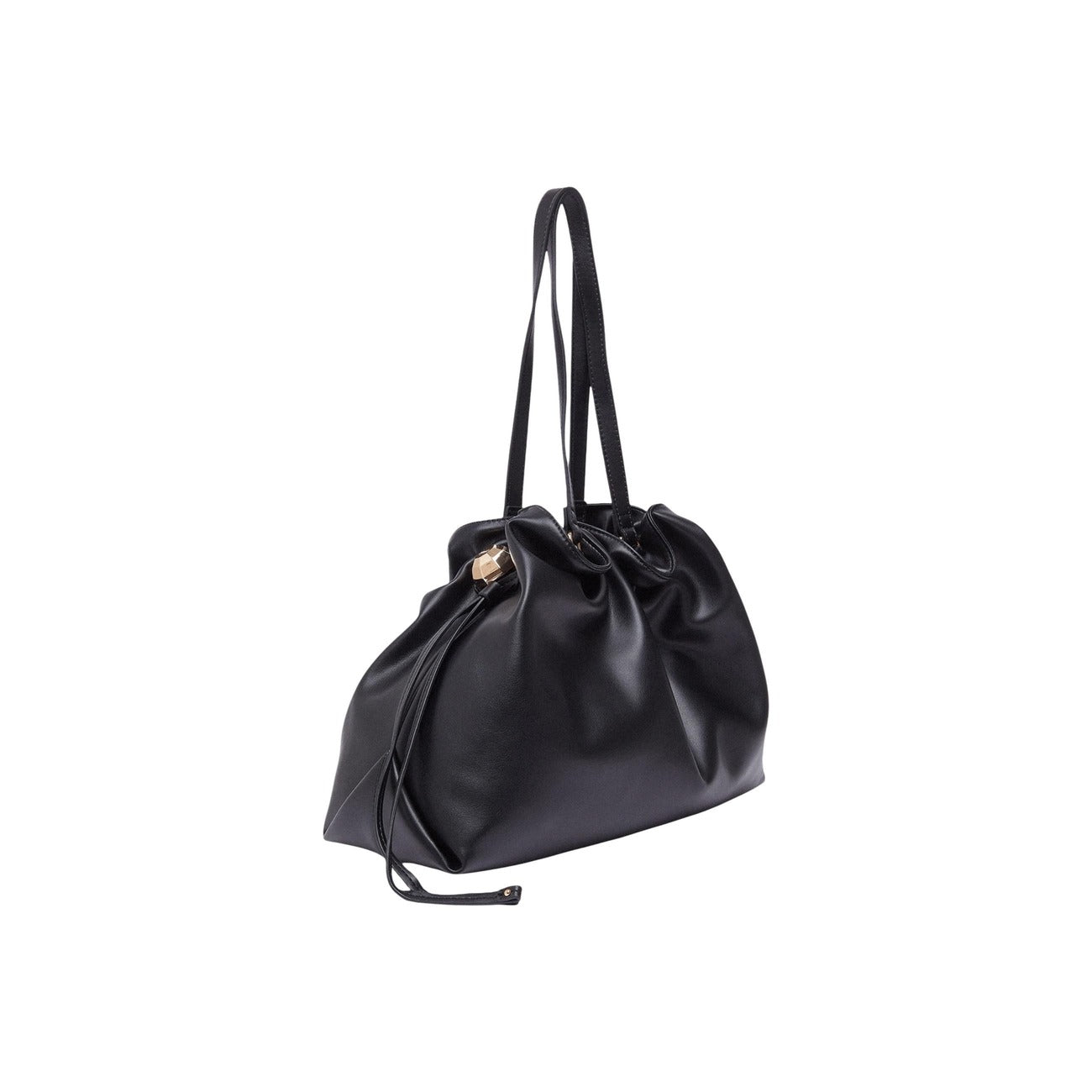 Borsa Liu Jo donna nera a mano e tracolla con coulisse 100% poliuretano - vista posteriore laterale retro angolata
