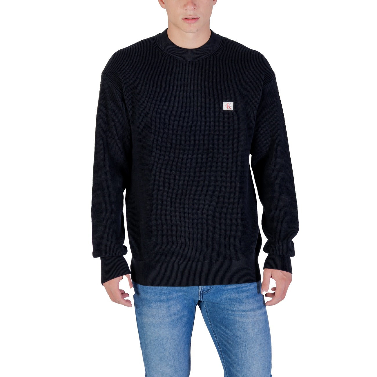 Calvin Klein Jeans Maglia Uomo Beige Scollo Tondo Manica Lunga Cotone 100% Autunno Inverno LV04RD313G