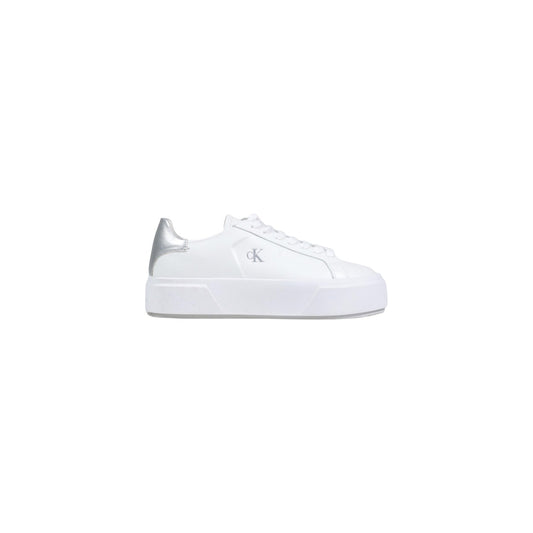 Sneakers Calvin Klein Platform; Bianco, 100% Nappa. Soletta Airfit®, suola leggera 4 cm, fodera traspirante. Monogramma CK laterale, prodotte in Europa, stile contemporaneo Primavera/Estate Vista laterale 