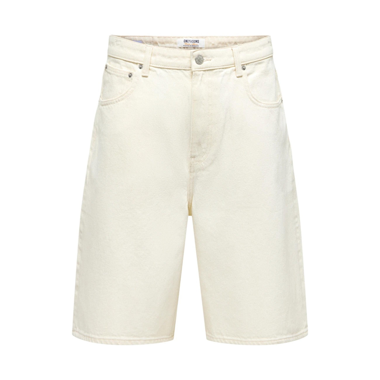 Bermuda Balloon Only & Sons; Beige. 100% Cotone. Vestibilità ampia e rilassata, stile casual 5 tasche. Leggeri e traspiranti, perfetti per l'estate 2026. Frontale stesa 