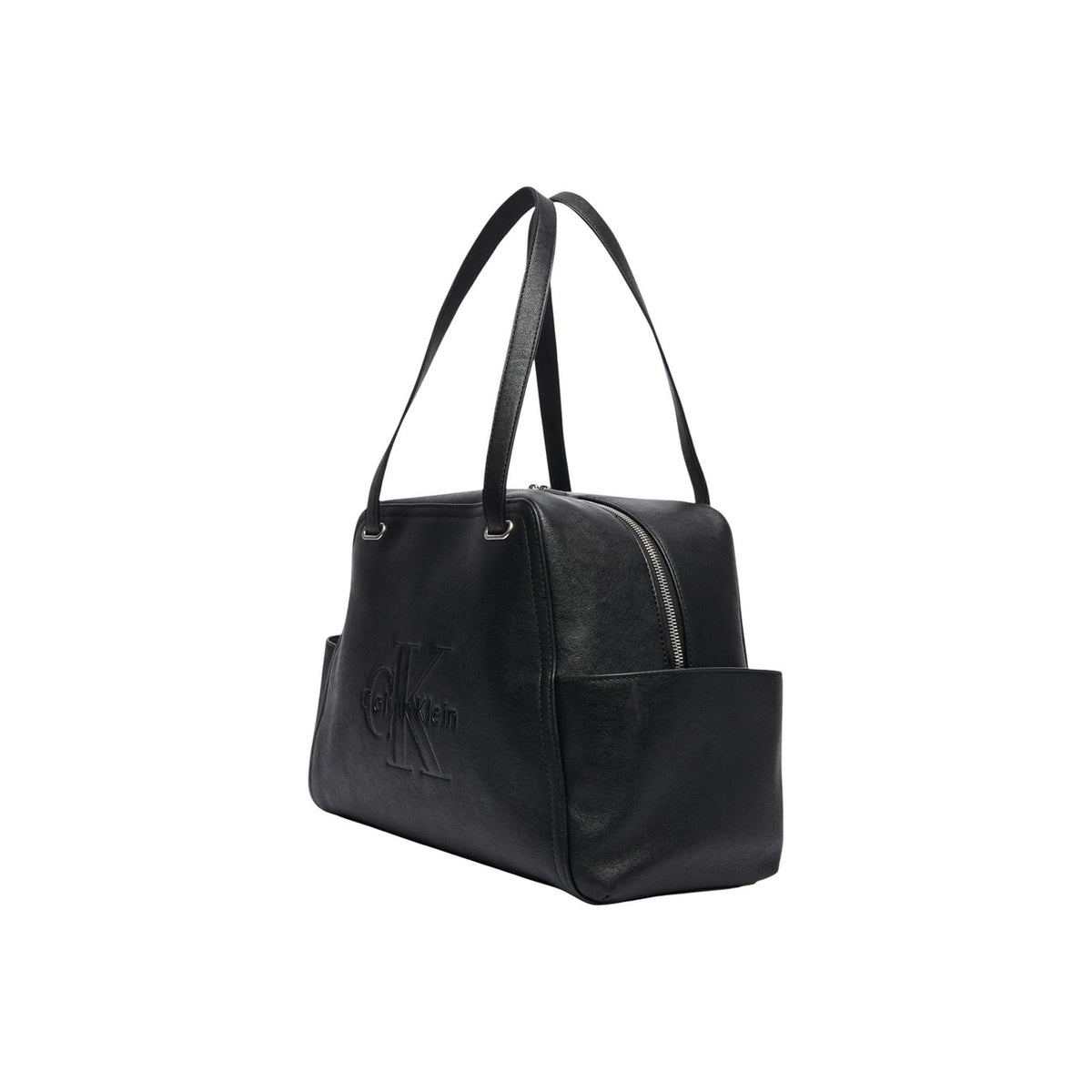 Borsa tote nero donna Calvin Klein – Shopping bag Pockets Monologo con zip LV04F3689G.