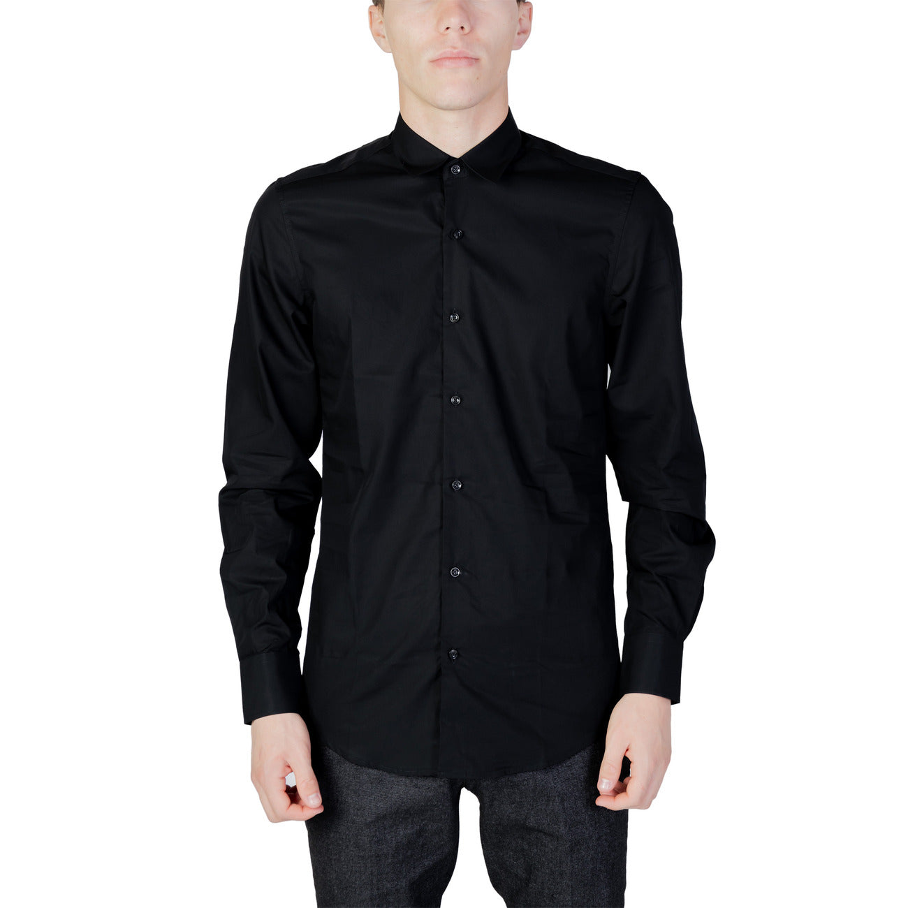 Antony Morato Camicia Uomo Blu Manica Lunga Bottoni Scollo Tondo Colletto Classico 100% Cotone Autunno/Inverno MMSL00628-FA400078