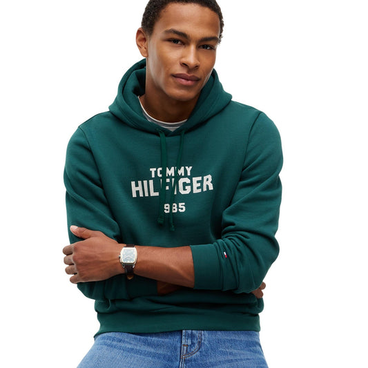 Felpa verde uomo Tommy Hilfiger – Hoodie con cappuccio e tasca marsupio MW0MW44937L6K.