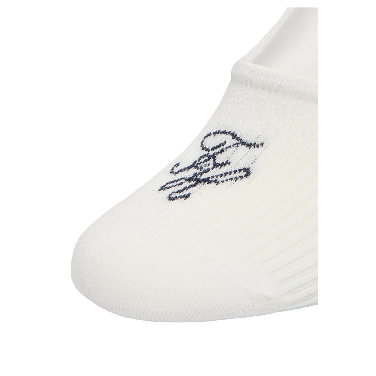 Pack 2 Paia Fantasmini Tommy Hilfiger; Bianco. 61% Cotone, 36% Poliammide, 3% Elastam. Taglio Medium Cut, logo monogramma ricamato, traspirabilità e aderenza superiore. Dettaglio 