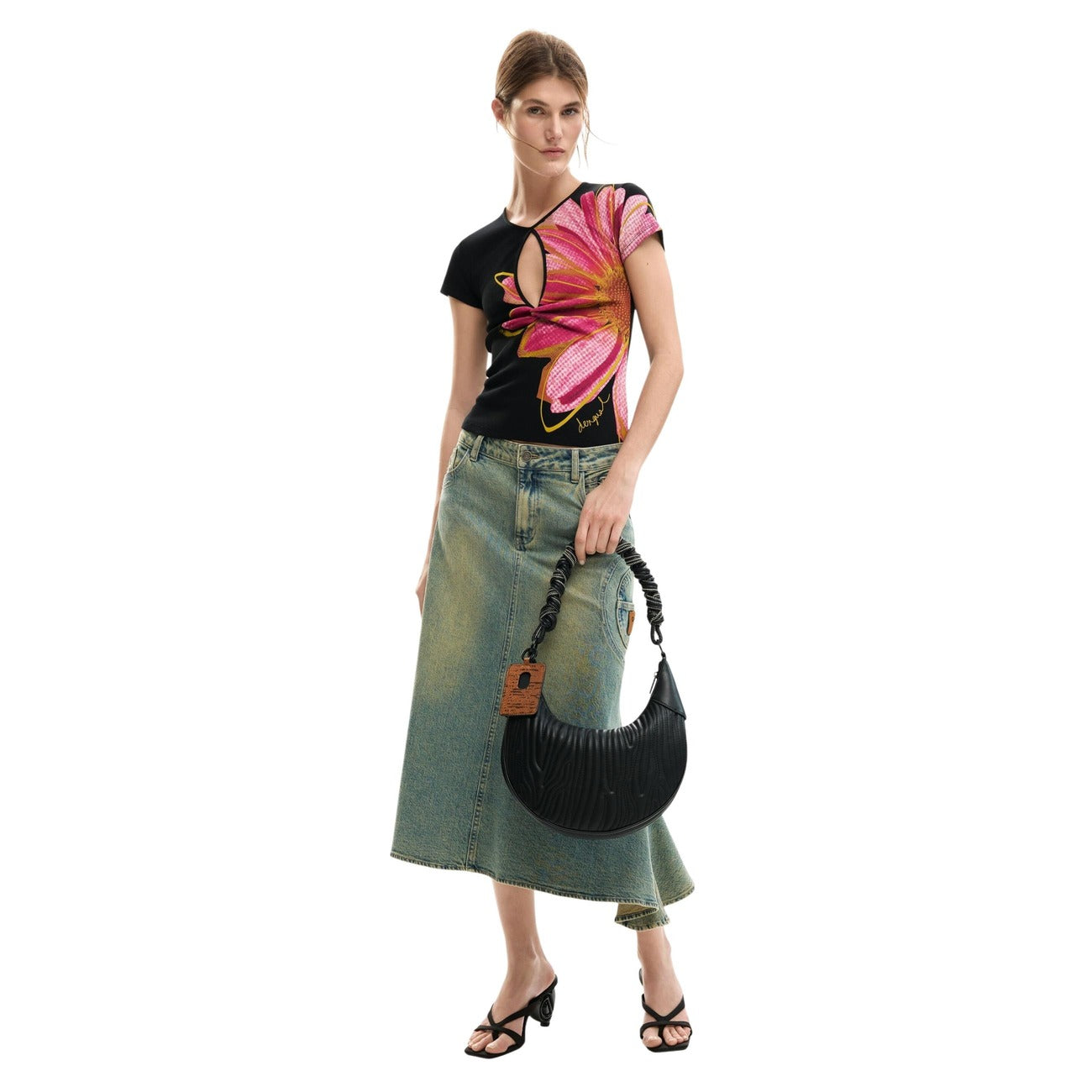 T-SHIRT nera DESIGUAL TS_DUBLIN Maniche corte 