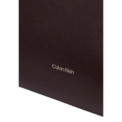 Calvin Klein Borsa Donna Marrone con Pochette Interna Tasca Interna - Borsa Poliuretano 31x25x9cm