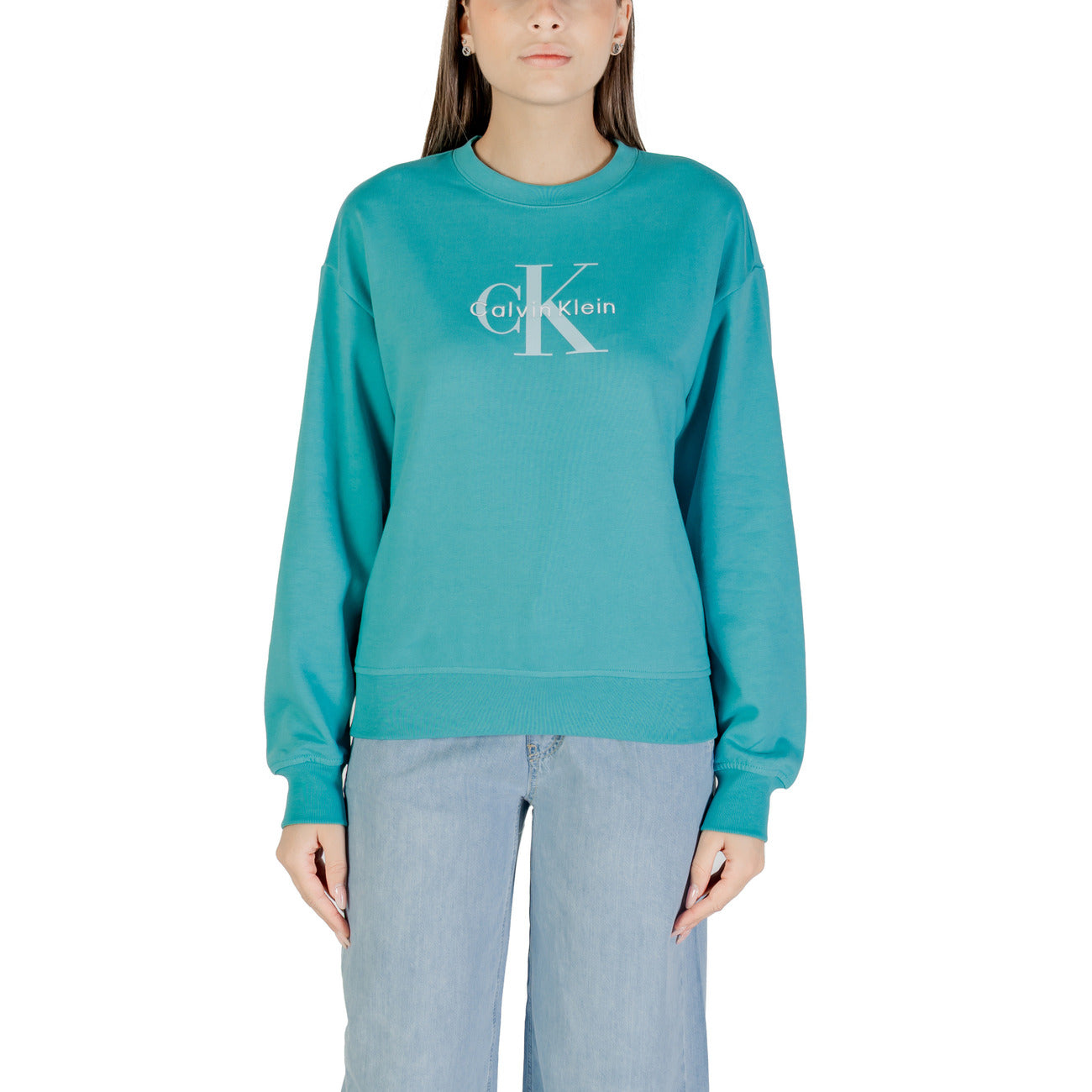 Calvin Klein Jeans Women's Light Blue Sweatshirt LV047B234G - Cotton 97%